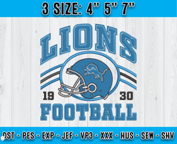 Detroit Lions Football Embroidery Design, Brand Embroidery, NFL Embroidery File, Logo Shirt 70