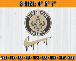 New Orleans Saints Nike Embroidery Design, Brand Embroidery, NFL Embroidery File, Logo Shirt 129