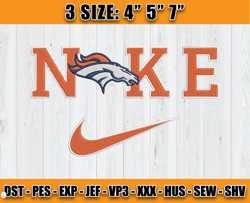 Denver Broncos Nike Embroidery Design, Brand Embroidery, NFL Embroidery File, Logo Shirt 144