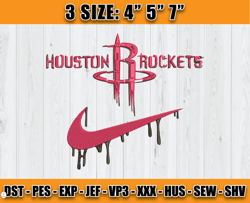 Houston Rockets Embroidery Design, Basketball Nike Embroidery Machine Design