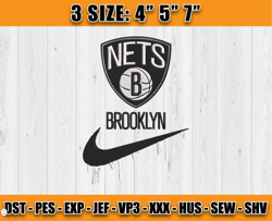 Brooklyn Nets Embroidery Design, Basketball Nike Embroidery Machine Design