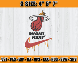 Miami Heat Embroidery Design, Basketball Nike Embroidery Machine Design