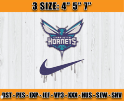 Charlotte Hornets Embroidery Design, Basketball Nike Embroidery Machine Design