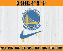 Golden State Warriors Embroidery Design, Basketball Nike Embroidery Machine Design