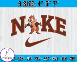 Dale x Nike Embroidery Design, Chip and Dale Embroidery file, Embroidery Machine