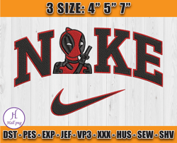 Nike Marvel Embroidery Files, Deadpool Embroidery Designs, Machine Embroidery Pattern