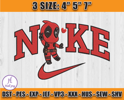 Nike cute baby Deadpool Embroidery Design, Cartoon Machine Embroidery Pattern