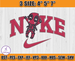 Nike Deadpool Embroidery Design, Character Cartoon Machine Embroidery Pattern
