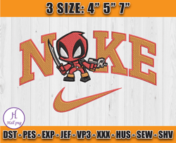 Super Hero Boys Design, Deadpool Nike Embroidery Designs, Character Cartoon Machine Embroidery Digital