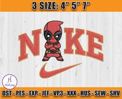 Deadpool Nike Embroidery Design, Cartoon Embroidery File