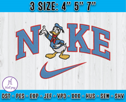 Nike X Donald Duck embroidery, Disney Character embroidery, machine embroidery applique design