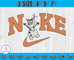 Nike x Olaf embroidery, Frozen Cartoon embroidery, Embroidery Machine