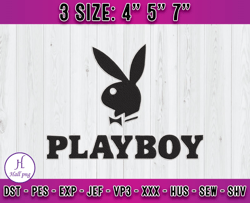 Playboy logo embroidery, logo fashion embroidery, embroidery machine