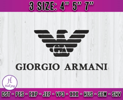 Giorgio Armani embroidery, Armani logo embroideyr, logo fashion embroidery