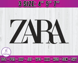 Zara embroidery, logo fashion embroidery, embroidery machine