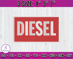 Diesel embroidery, logo fashion embroidery, embroidery design file