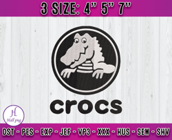 Crocs logo embroidery, logo fashion embroidery, embroidery machine