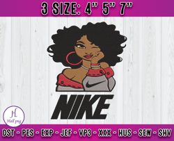 Black Girl Nike, Nike embroidery, Niek fashion embroidery