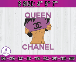 Queen Chanel embroidery, Chanel logo embroidery, embroidery machine