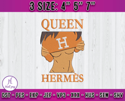 Queen Hermes embroidery, Hermes logo embroidery, embroidery pattern
