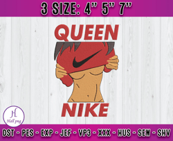 Queen Nike embroidery, Nike Logo embroidery, embroidery pattern