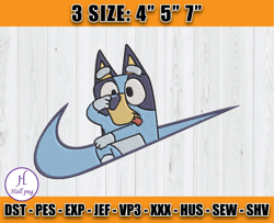 Nike Bluey Embroidery, Bluey Character Embroidery, Embroidery pattern