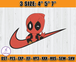 Nike Deadpool Embroidery, Disney Nike Embroidery, embroidery pattern