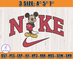 Nike X Mickey Embroidery, Mickey Character Embroidery, Embroidery Machine