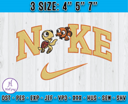 Squirt nd Nemo Embroidery, Nike Cartoon Embroidery, Finding Nemo Embroidery
