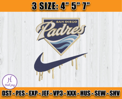 San Diego Padres Embroidery, MLB Baseball Teams, embroidery file