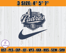 San Diego Padres Embroidery, Nike MLB embroidery, Embroidery pattern