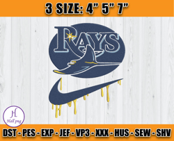 Tampa Bay Rays Nike Embroidery, Nike MLB Embroidery, Embroidery Machine file