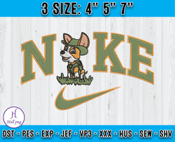 Tracker and Nike Embroidery, Nike Cartoon Characters, PAW Patro Embroidery