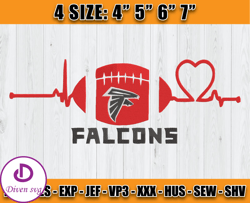 Atlanta Falcons Embroidery, NFL Falcons Embroidery, NFL Machine Embroidery Digital, 4 sizes Machine Emb Files-04-Diven