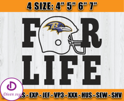Ravens Embroidery, NFL Ravens Embroidery, NFL Machine Embroidery Digital, 4 sizes Machine Emb Files - 08 & Diven