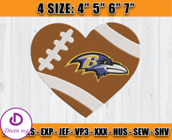 Ravens Embroidery, NFL Ravens Embroidery, NFL Machine Embroidery Digital, 4 sizes Machine Emb Files -12 & Diven