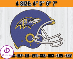 Ravens Embroidery, NFL Ravens Embroidery, NFL Machine Embroidery Digital, 4 sizes Machine Emb Files -14 & Diven