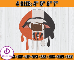 Bengals Dripping Lips embroidery design, Lips embroidery design, Logo Bengals Cincinnati
