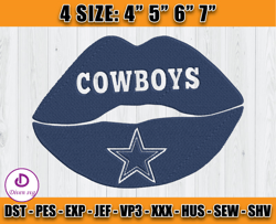 Dallas Cowboys Lips Embroidery Design, Dallas Logo Embroidery, Sport Embroidery, D28 - Diven