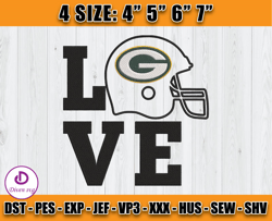 Love Green Bay Packer Embroidery Design, Packers Embroidery, NFL Football Embroidery, Sport Embroidery, D18- Diven