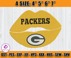 Green Bay Packer Lips Embroidery Design, Packer Logo Embroidery, NFL Sport Embroidery, Embroidery Design, D19- Diven