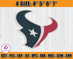 Houston Texans Logo Embroidery, NFL Sport Embroidery, Texans NFL, Embroidery Design files- Diven - D12