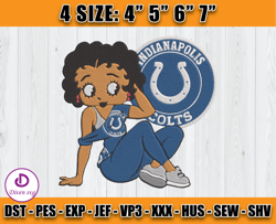 Betty Boop Indianapolis Colts Embroidery, Colts Embroidery Design, Football Embroidery, Embroidery Patterns, D7 - Diven