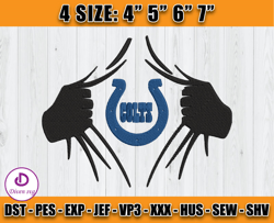 Supperman Indianapolis Colts Embroidery, Supperman Embroidery, Colts Logo Embroidery File, Sport Embroidery, D11- Diven