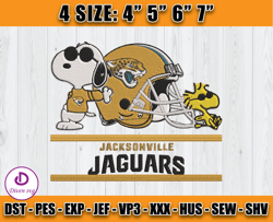 Snoopy Jaguars Embroidery File, Snoopy Embroidery Design, Jaguars Logo Embroidery, Embroidery Patterns, D18 - Diven