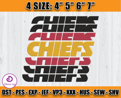 Kansas City Chiefs Embroidery Files, NFL Logo Embroidery Designs, NFL Chiefs, NFL Machine Embroidery , D4- Diven