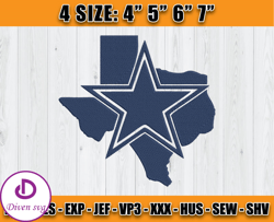 Dallas Cowboys Home State Embroidery, Dallas Embroidery,Texas Embroidery, sport Embroidery, D35 - Conicello