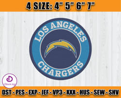 Los Angeles Chargers Logo Embroidery, Logo NFL Embroidery, NFL Sport Embroidery, Embroidery Design files