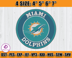 Miami Dolphins Logo Embroidery, Logo NFL Embroidery, NFL Sport, Embroidery Design files