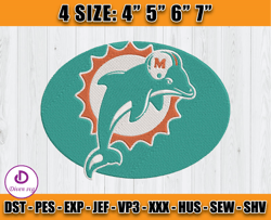 Miami Dolphins Logo Embroidery, NFL Miami Dolphins Embroidery, Embroidery Patterns, Embroidery files
